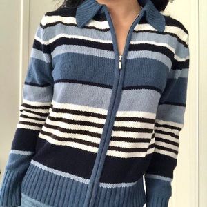 Striped Zip-Up Sweater/Jacket
